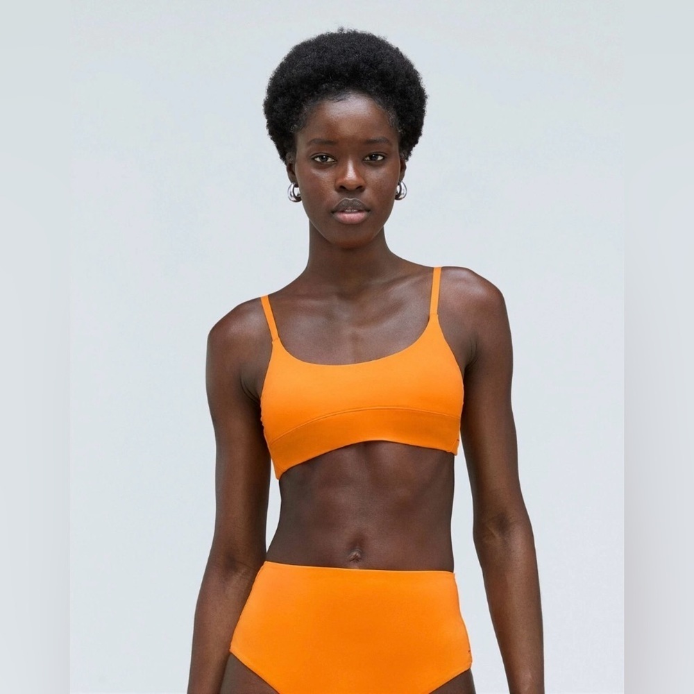 NWT Everlane The Scoop Neck Bikini Top Tumeric Orange Womens Size XS Swim Beach